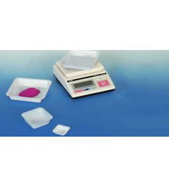 Square-shaped weighing boats - white - multiple sizes