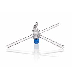 Stopcock T-bore 6mm with glass key T-bore Arm 13/1 5 Z 24