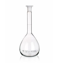 Volumetric flask with SJ with plastic stopper Class A 