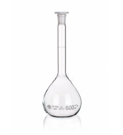 Volumetric flask with SJ with plastic stopper Class B