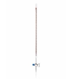 Burette with straight bore stopcock with glass key and Schellbach's stripe