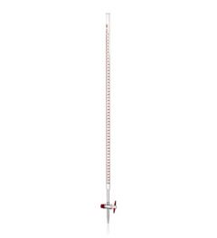 Burette with straight bore stopcock with Teflon key and Schellbach's stripe