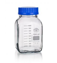 Reagent bottle GL80, blue cap, blue outlet ring