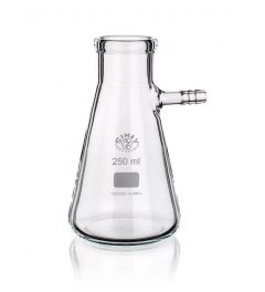 Filtering flask with glass side hose