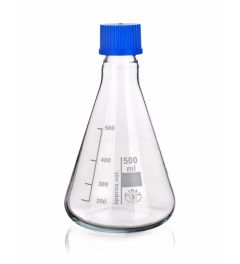 Screw Erlenmeyer flasks with GL threads and screw cup