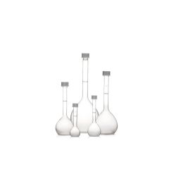 Plastic volumetric flasks with screw caps