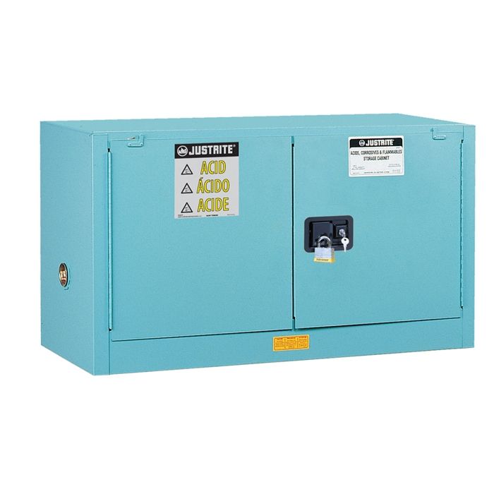 RANGE 4 - Safety storage cabinet for acid and corrosive products - 64 L - self-closing doors