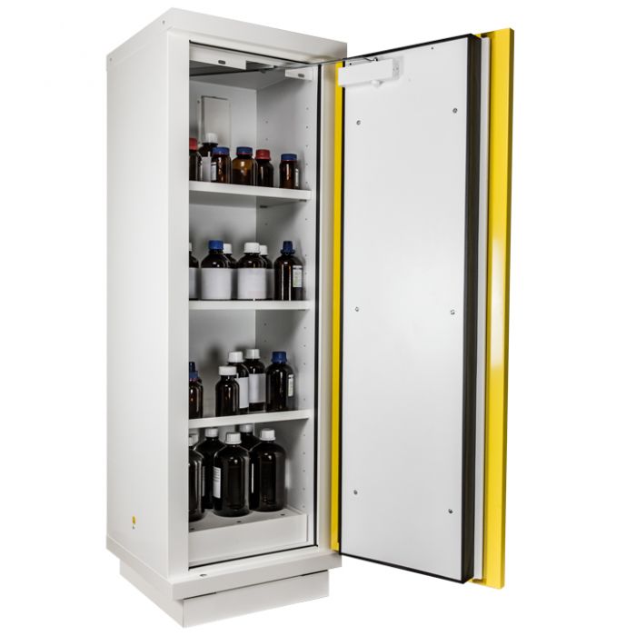 Fire-proof cabinet 90 min tall 1 yellow door equip.