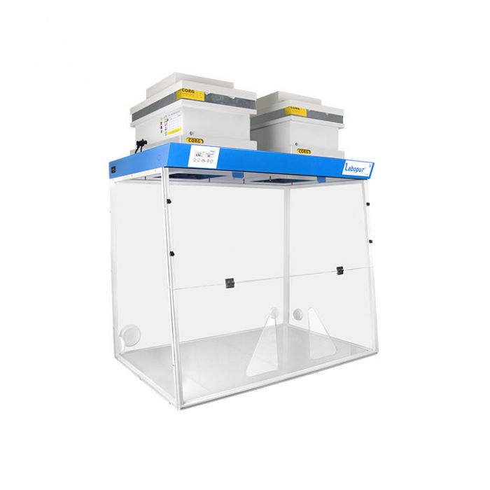 Ductless fume hood H12-2 hands working open