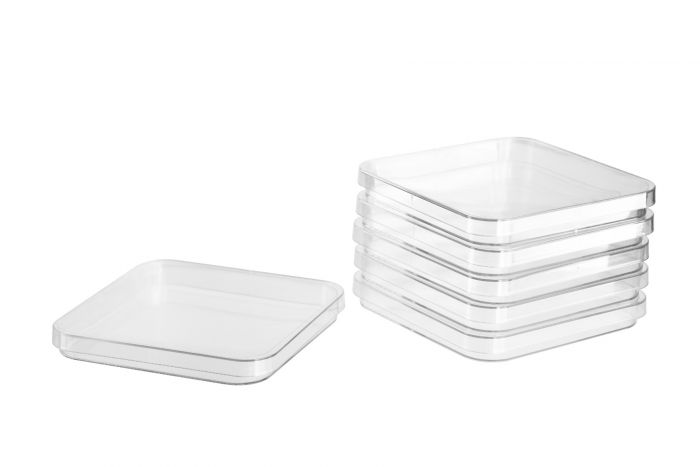 Square Petri dishes - 120x120 mm - 3 vents - stack