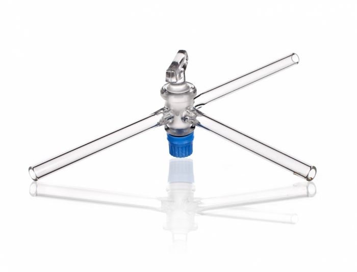 Stopcock T-bore 4mm with glass key T-bore Arm 10/1 5 Z 21.5