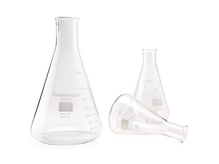 borosilicate 3.3 Erlenmeyer flasks various sizes