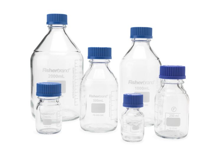 borosilicate media bottle with cap various sizes