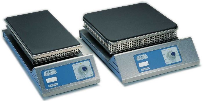 Rectangular hotplates "Combiplac" with adjustable temperature up to 400 degree Celsius