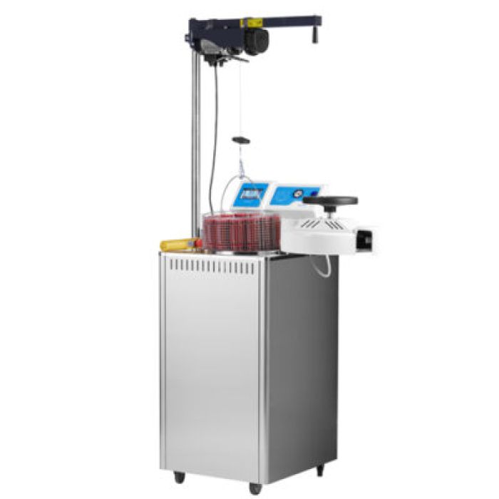 basket crane with an electric motor for vertical autoclave