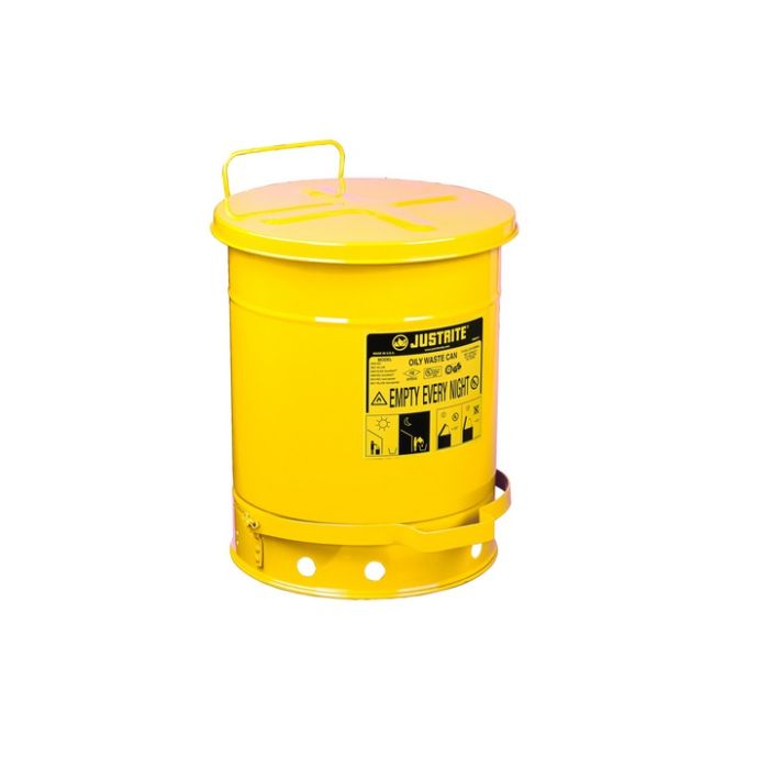 Foot operated oily waste can-53L-Yellow-09501