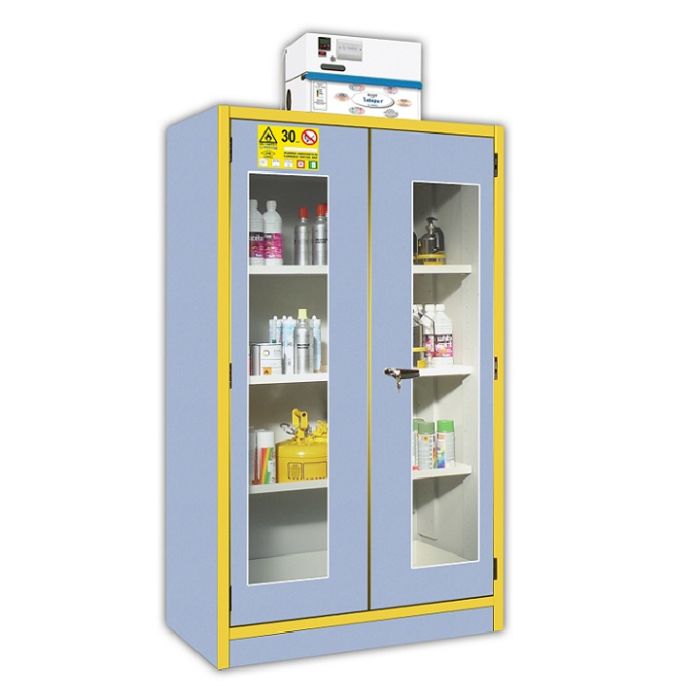 Filtering vent. secure 30mn cabinet w/ 2 glazed door