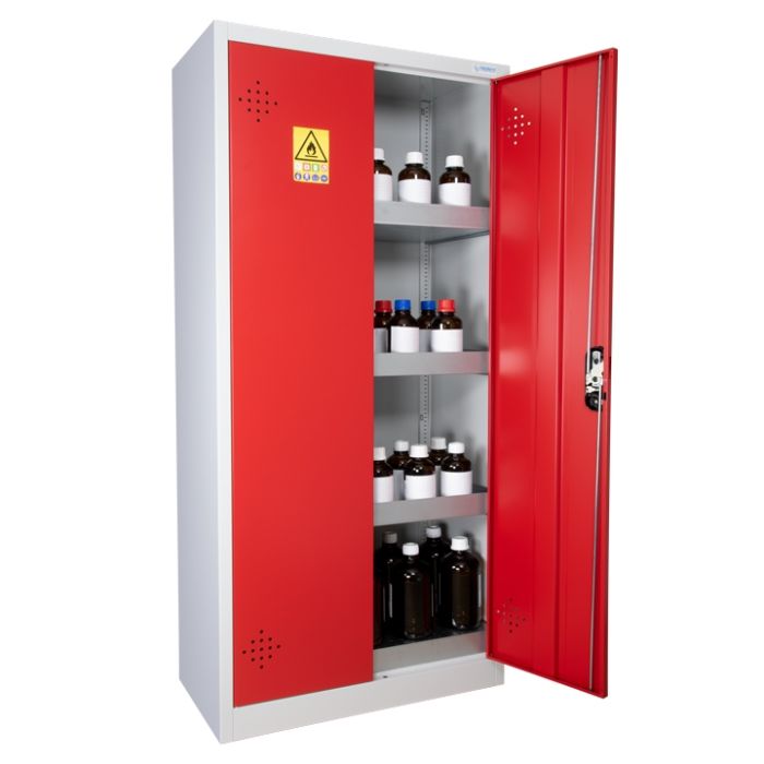 RANGE 14-E - 2 doors high cabinet - Red doors