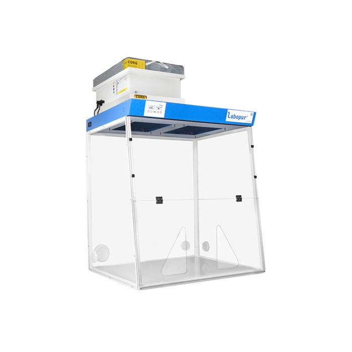 Ductless fume hood H09-2 hands working open