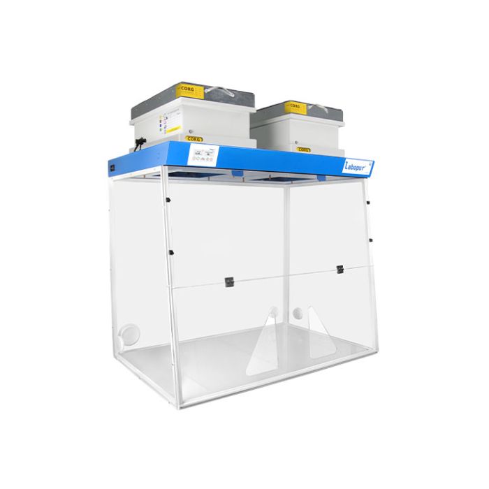 Ductless fume hood H12-2 hands working open