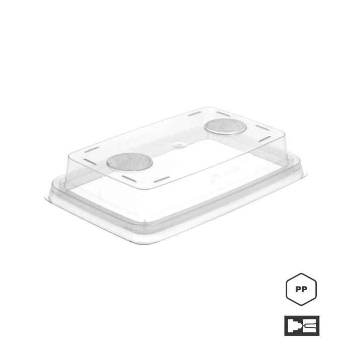 Inventi+ factory sterile cultivation vessels with filter for plant tissue culture activities. Lids only with no filters. Pack of 640 pcs