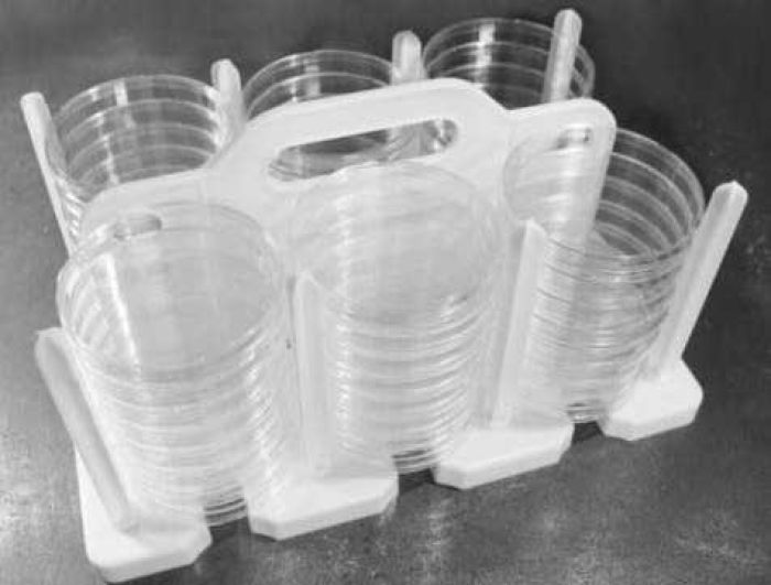 Transport rack for Ø 90mm petri dishes