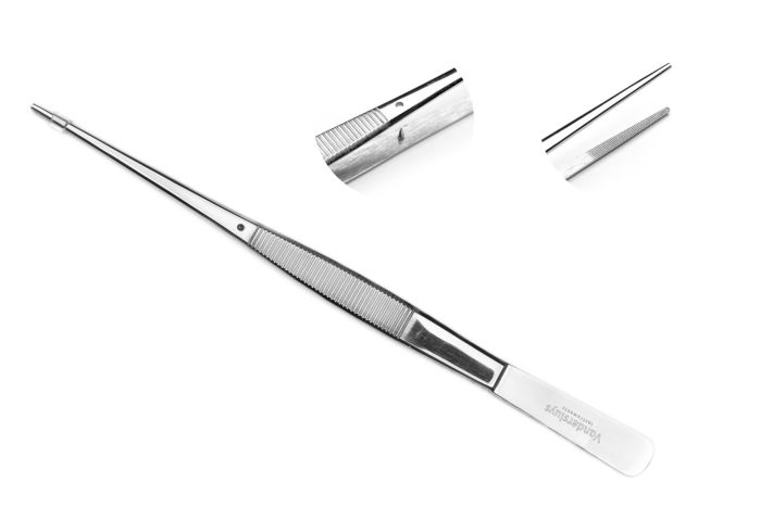 Tissue culture forceps  - Normal tip - 20 cm - With alignment hole - Vandersluys