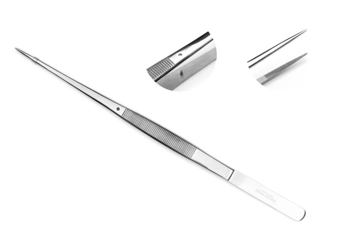 Tissue culture forceps  - Normal tip - 25 cm - With alignment hole -  Vandersluys