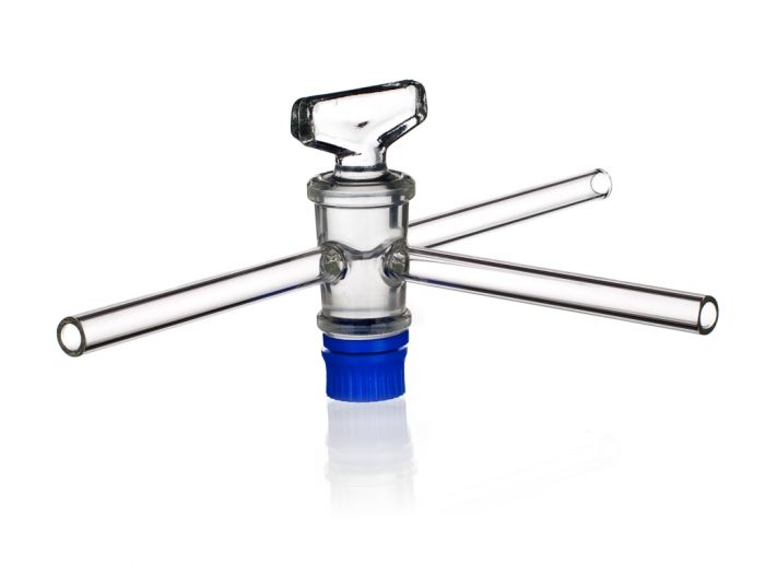 Stopcock T-bore 6mm with glass key V-bore Arm 13/1 5 Z 24