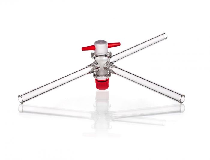 Stopcock T-bore 2.5mm with PTFE key T-bore NZ 14.5