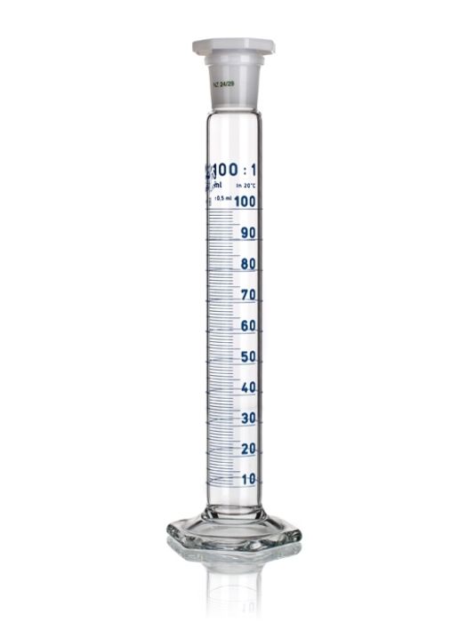 Grad cylinder with SJ and plastic stopper