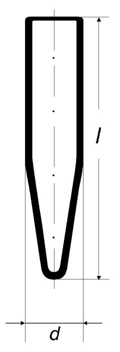 Test tubes with conical bottom without rim