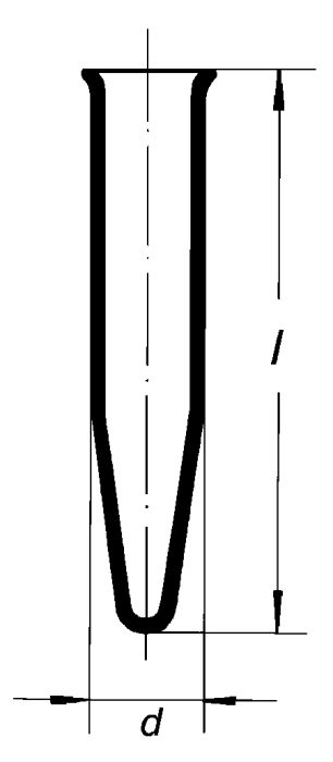 Test tubes with conical bottom with rim