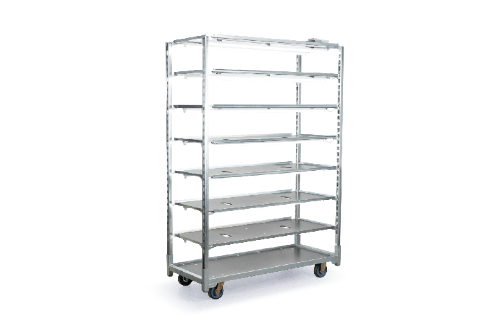 danish cart with light fixture