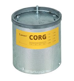 Active coal filter for corrosive and organic vapors