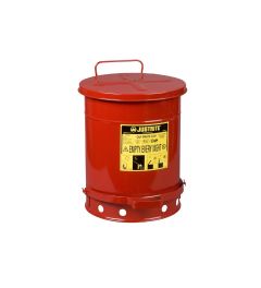 Foot operated oily waste can-53L-Red-09500