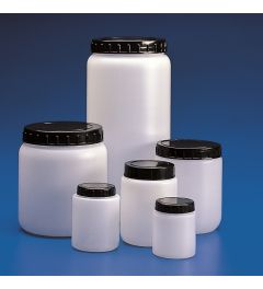 Cylindrical jars with ribbed caps - PE/PP - 1 pc