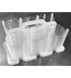 Transport rack for Ø 90mm petri dishes