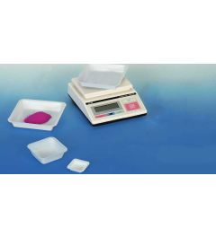 Square-shaped weighing boats - white - multiple sizes