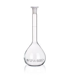 Volumetric flask with SJ with plastic stopper Class B