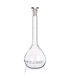 Volumetric flask with SJ with glass stopper Class B