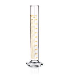 Hex base graduated cylinder with pourout