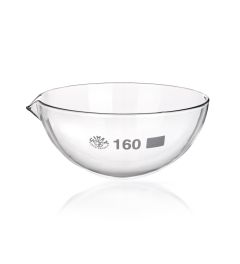 Evaporating dishes, round bottom with spout