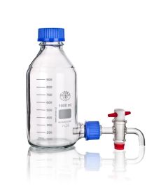 Reagent bottle with GL32 outlet and PTFE cock