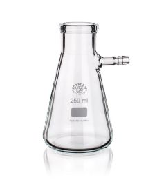 Filtering flask with glass side hose
