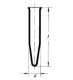 Test tubes with conical bottom with rim