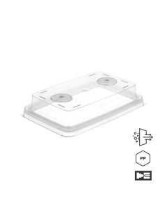 Inventi+ factory sterile cultivation vessels with filter for plant tissue culture activities. Lids only with 2x6mm filters. Pack of 20 pcs